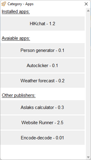 App list