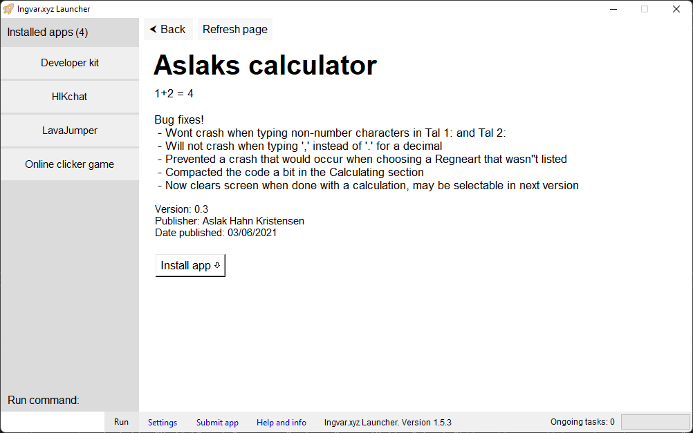 App page